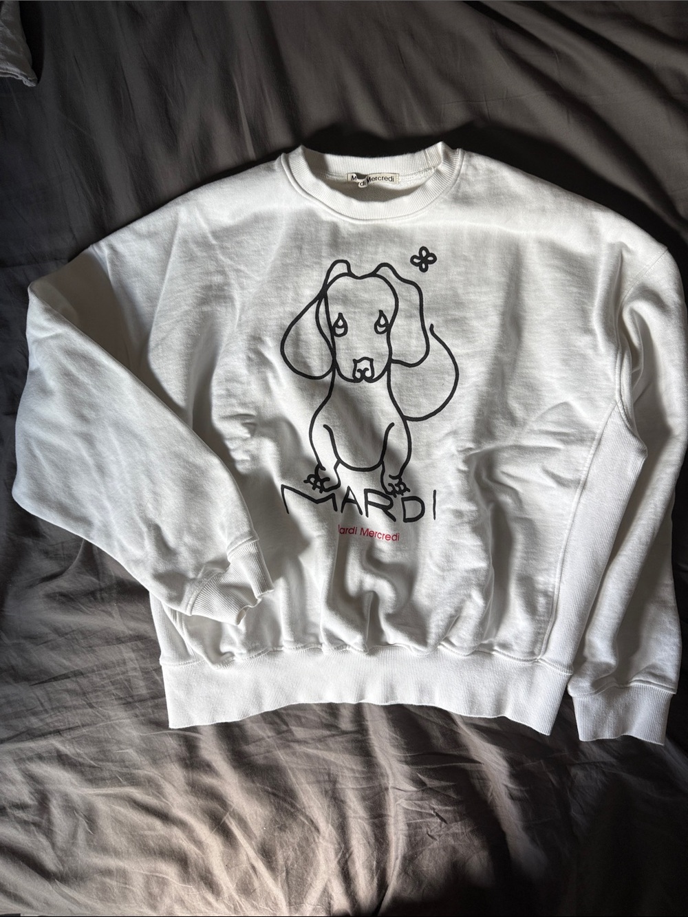 Mardi Dachshund White Sweatshirt